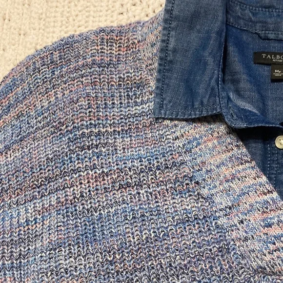 J. Jill Soft Blue Cotton V-Neck Sweater - Picture 2 of 9